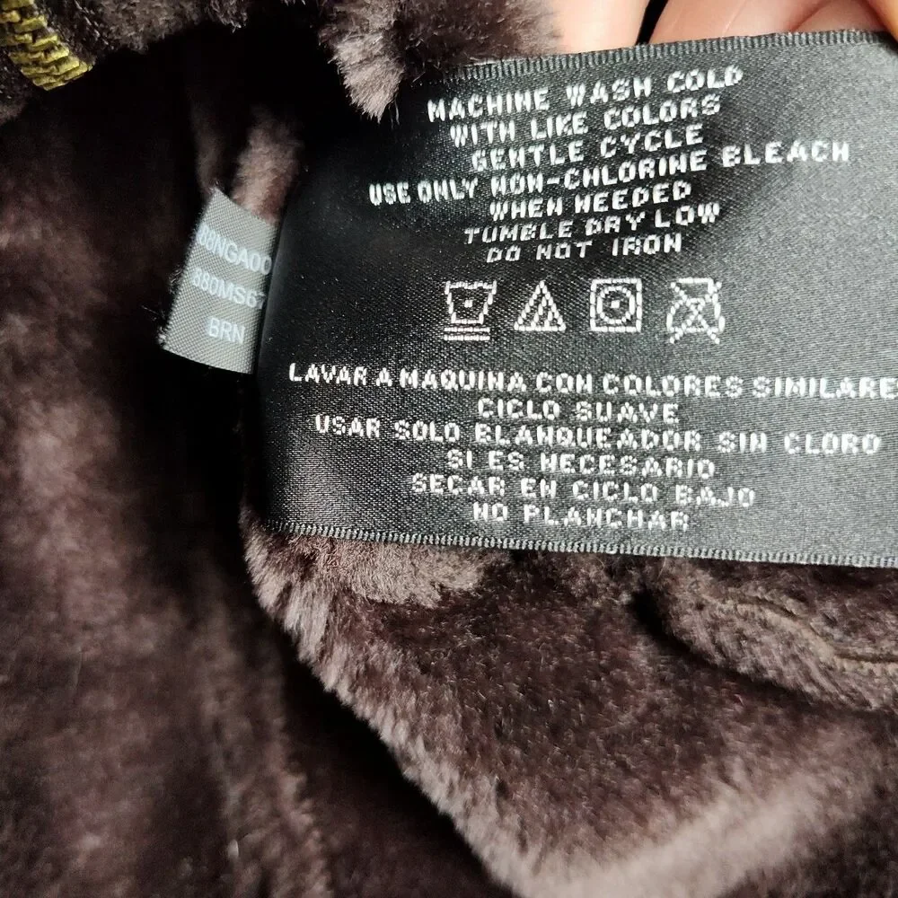 Ellen Tracy Full-Zip Coat women's M Dark Brown Hooded Lined Pockets‎